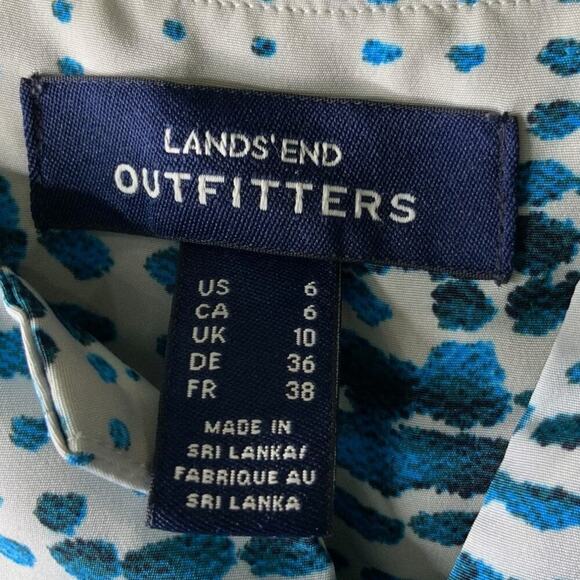 Lands'End Outfitters Top Women 6 Abstract Print Long Sleeve Casual Summer Office - Picture 6 of 7